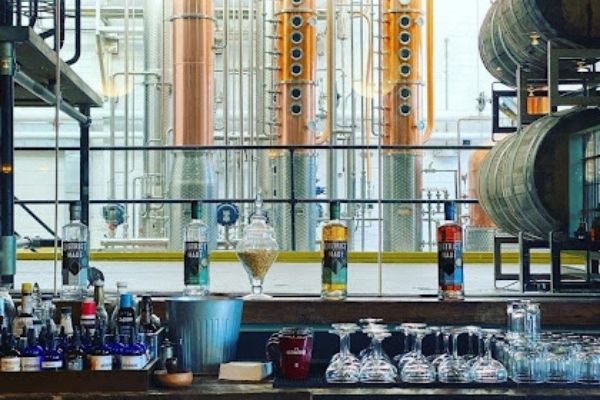 Distillery view bar at One Eight Distilling Distillery view bar at One Eight Distilling