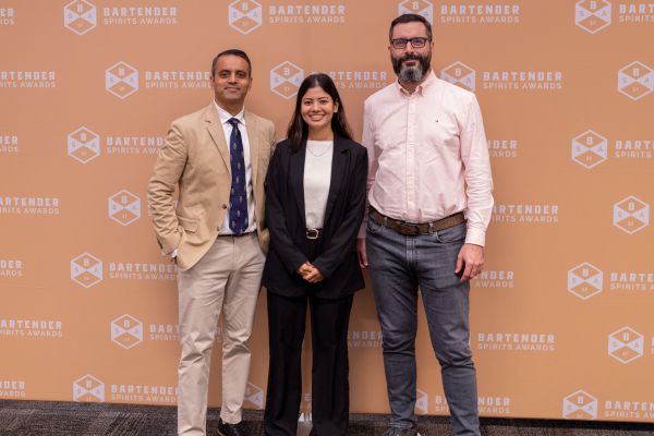 Sid Patel (left), Ankita Okate (centre),  Mauricio Perez (right), Beverage Trade Network,  Organizers of Bartender Spirits Awards