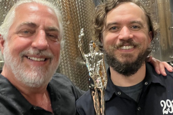 Michael Myers with Head Distiller Eric Jett Michael Myers with Head Distiller Eric Jett